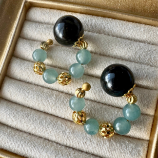 【公式カフ】ブルータイガーアイ × K18GP｜さとう式イヤーカフ